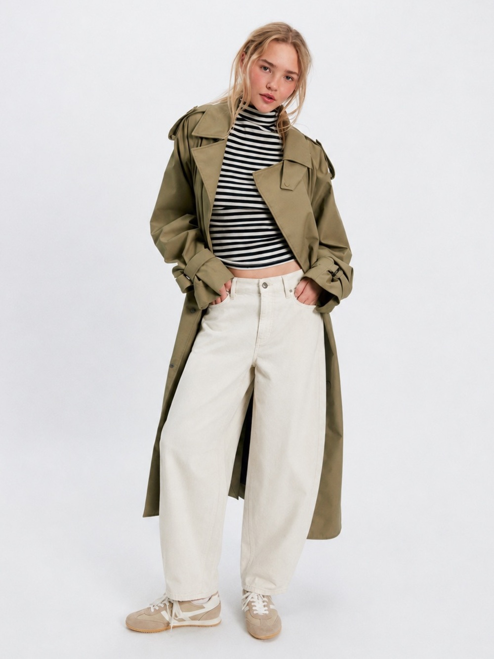 NWT Splendid Carter Barrel Leg Wide Pant Elastic Crop Pant Sz S